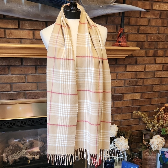 100% cashmere Accessories - Scotland Cashmere Plaid Scarf Super Soft Cozy Preppy Luxurious 100% Cashmere